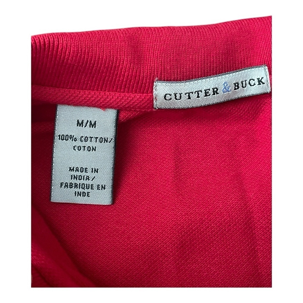 Cutter & Buck Vibrant Red Polo Shirt 100% Cotton - Picture 2 of 13